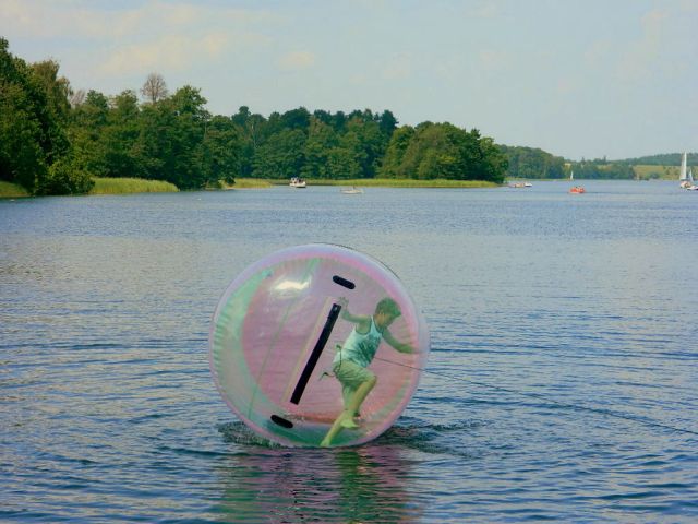 child in balloon Trakai Lithuania