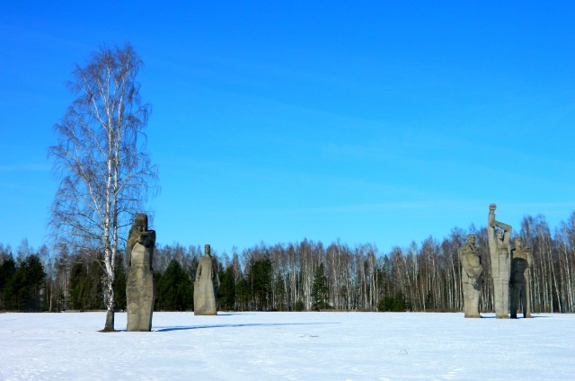 Salaspils memorial snow