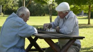 old men playing chess