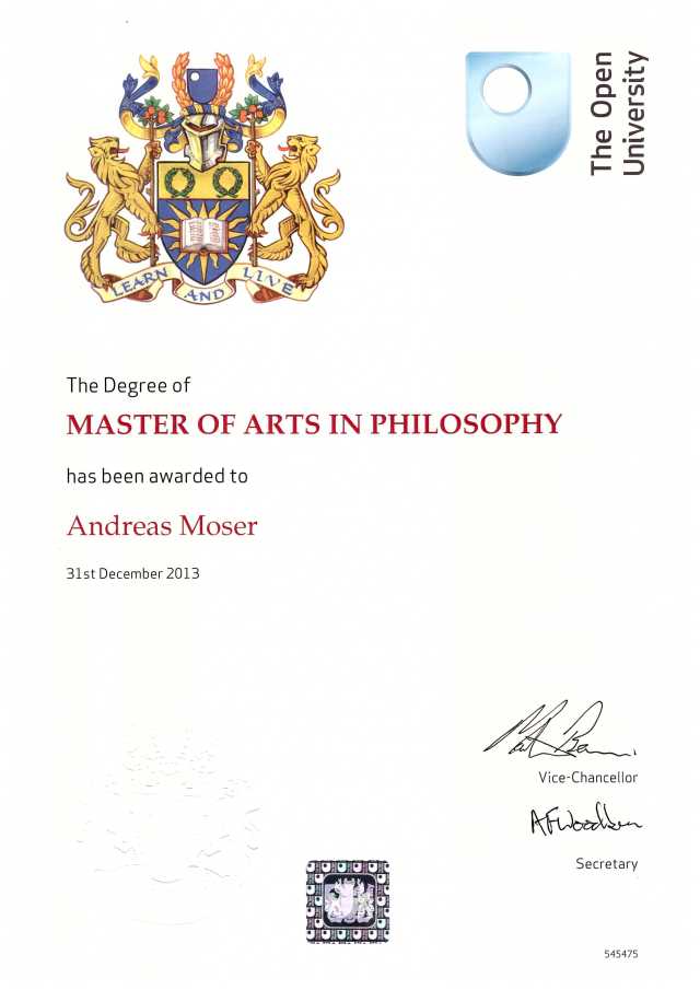 MA Philosophy Andreas Moser
