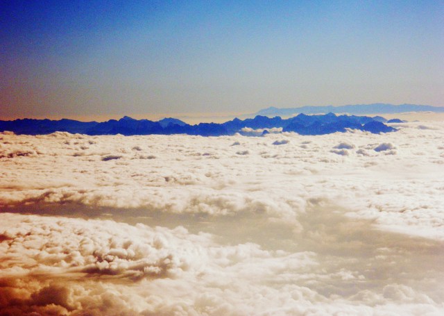 mountains through the clouds