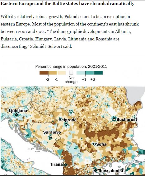 Eastern Europe shrinking population