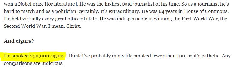 winston churchill 250000 cigars