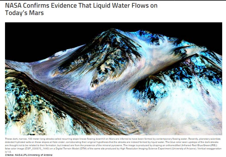 NASA water Mars
