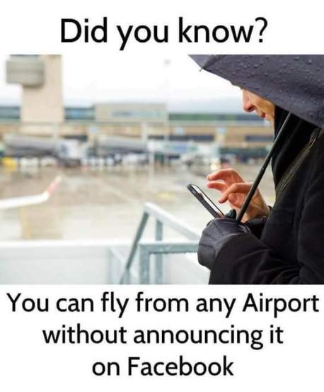 airport without facebook