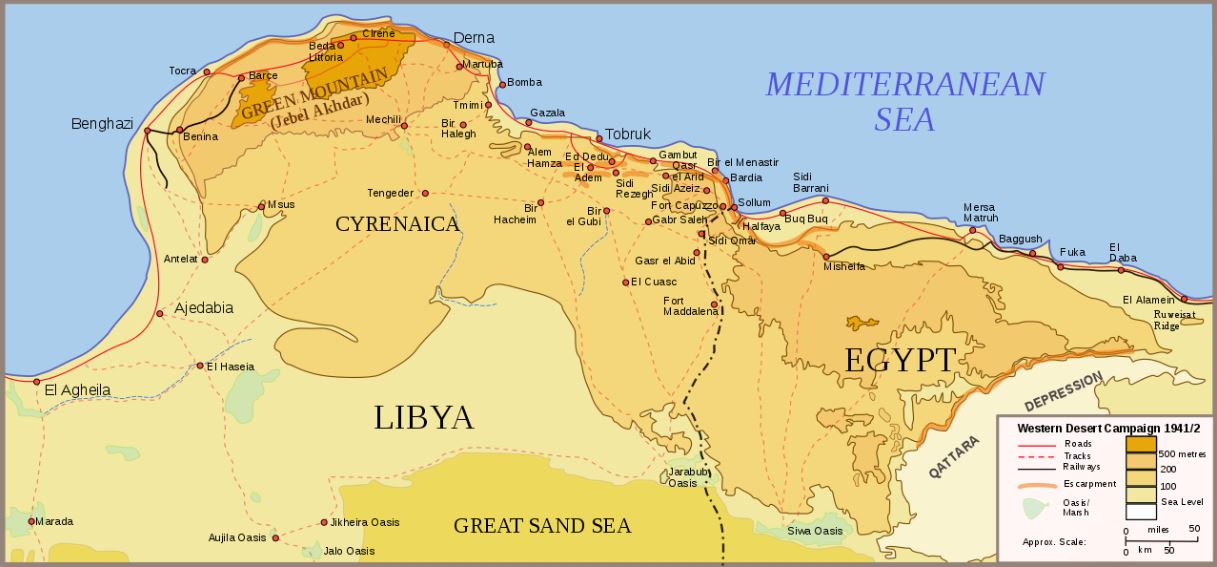 Qattara depression battle map EN